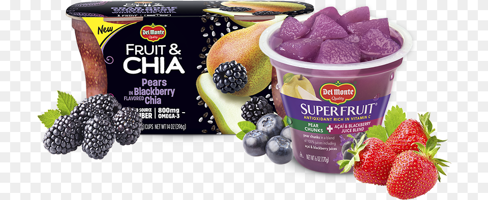 Berries And More Del Monte Fruit And Chia, Berry, Dessert, Food, Plant Free Png