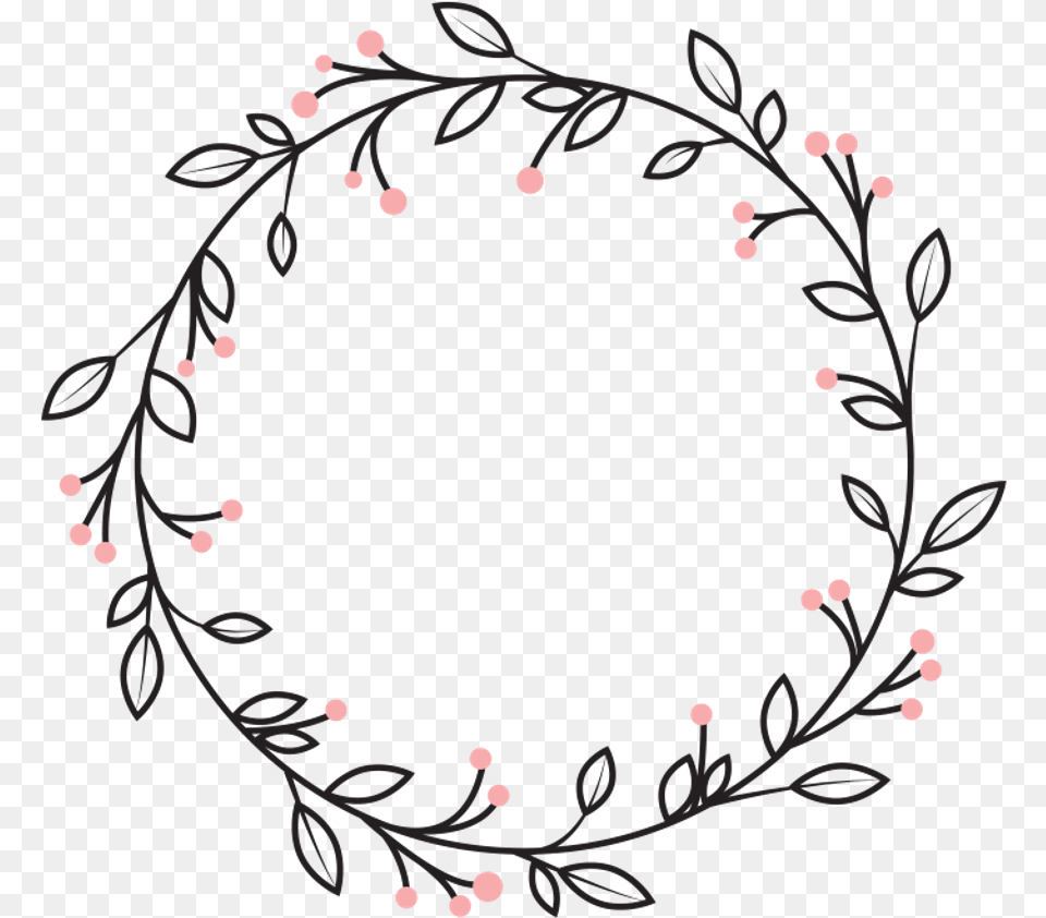 Berries Leaves Vines Wreath Swirls Decoration Icon Circle Leaf Border, Art, Floral Design, Graphics, Pattern Free Png Download