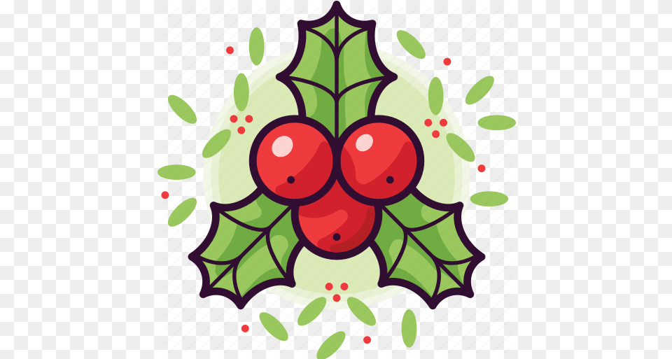 Berry Christmas Holly Leaf Nature Christmas Holly Cartoon, Food, Fruit, Plant, Produce Free Transparent Png