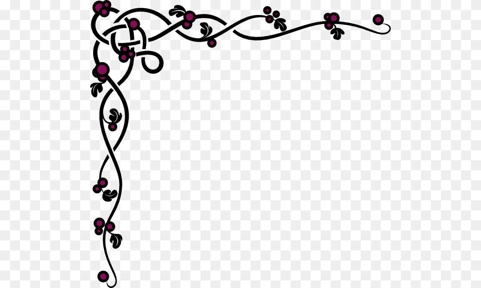 Berry Vine Clip Art At Clker Top Left Corner Borders, Floral Design, Graphics, Pattern, Flower Free Transparent Png