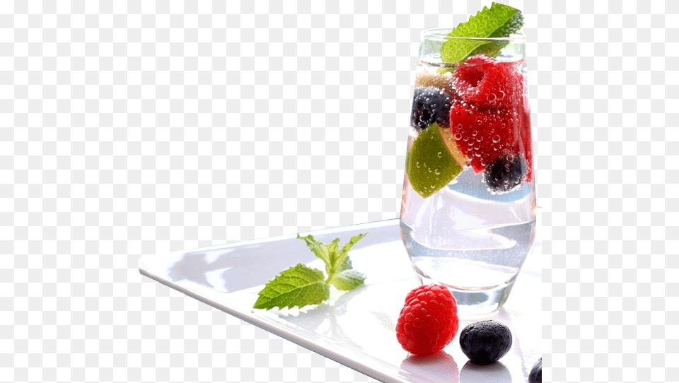 Berry Vodka And Tonic, Raspberry, Produce, Plant, Mint Free Png Download