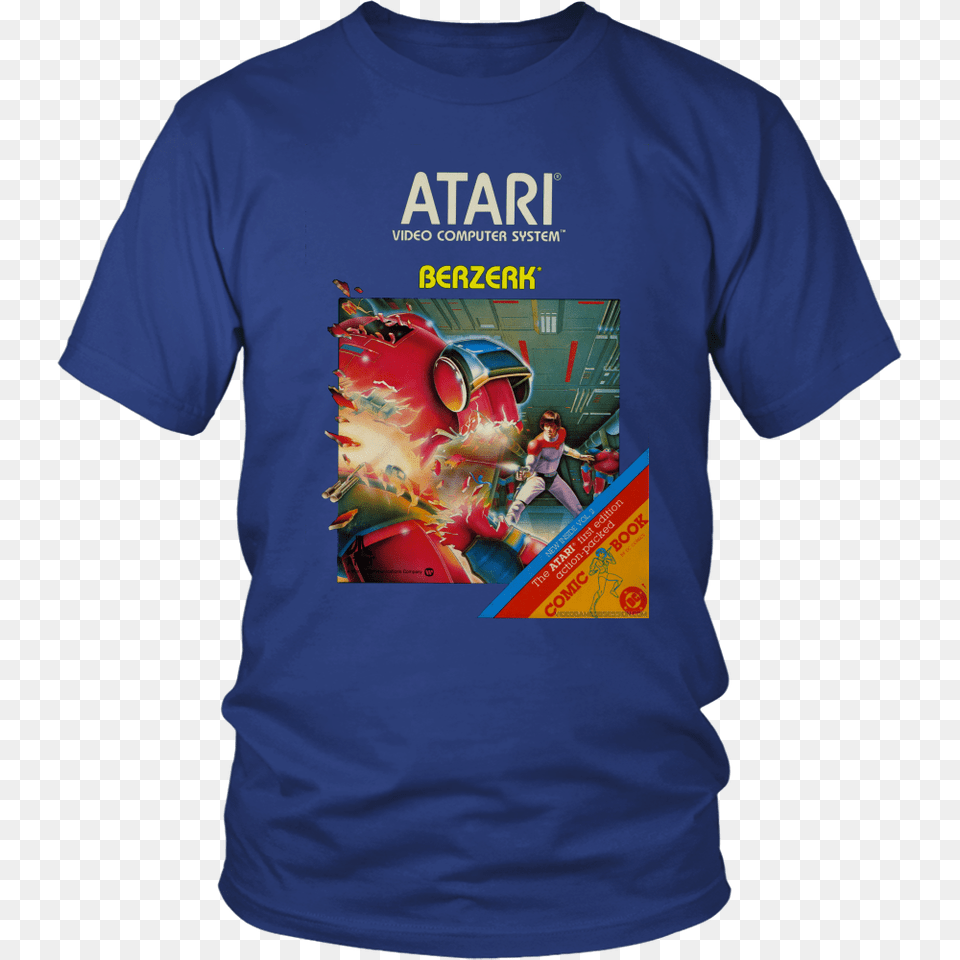 Berserk Atari Retro Vintage Video Game Box Art T Shirt, Clothing, T-shirt, Person Free Transparent Png