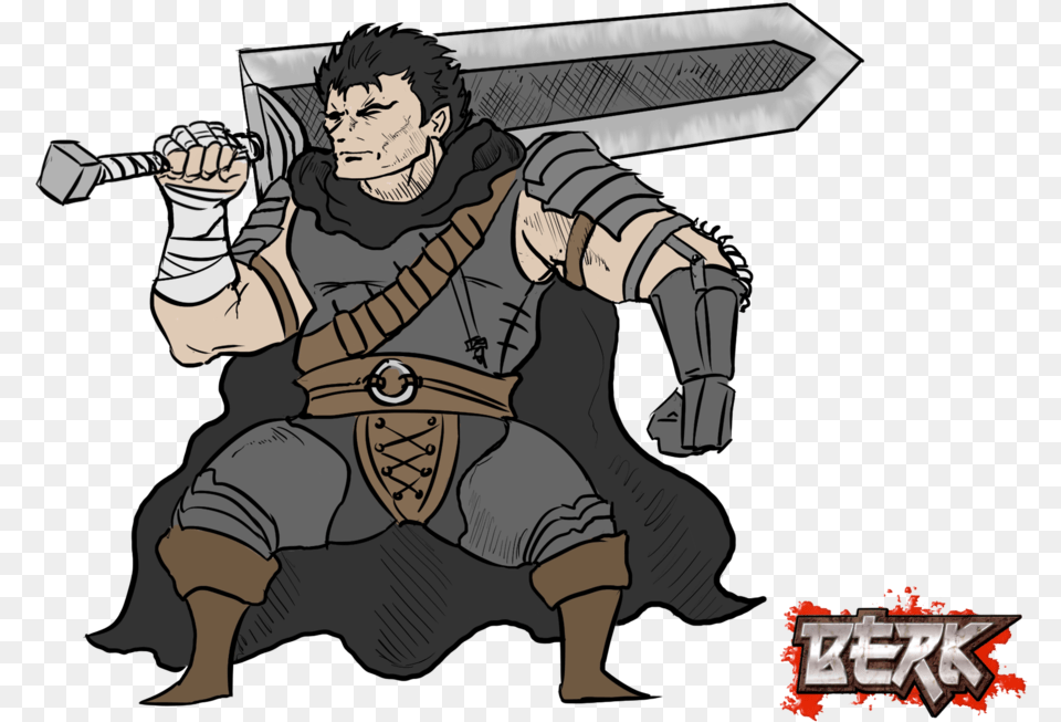 Berserk Drawing Gut Guts I M Gonna Cleave That Asshole Apart, Adult, Sword, Person, Man Png