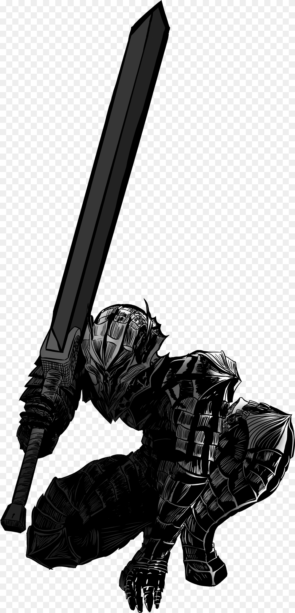 Berserk Drawing Mangapark Guts Berserk, Sword, Weapon, Adult, Male Png Image