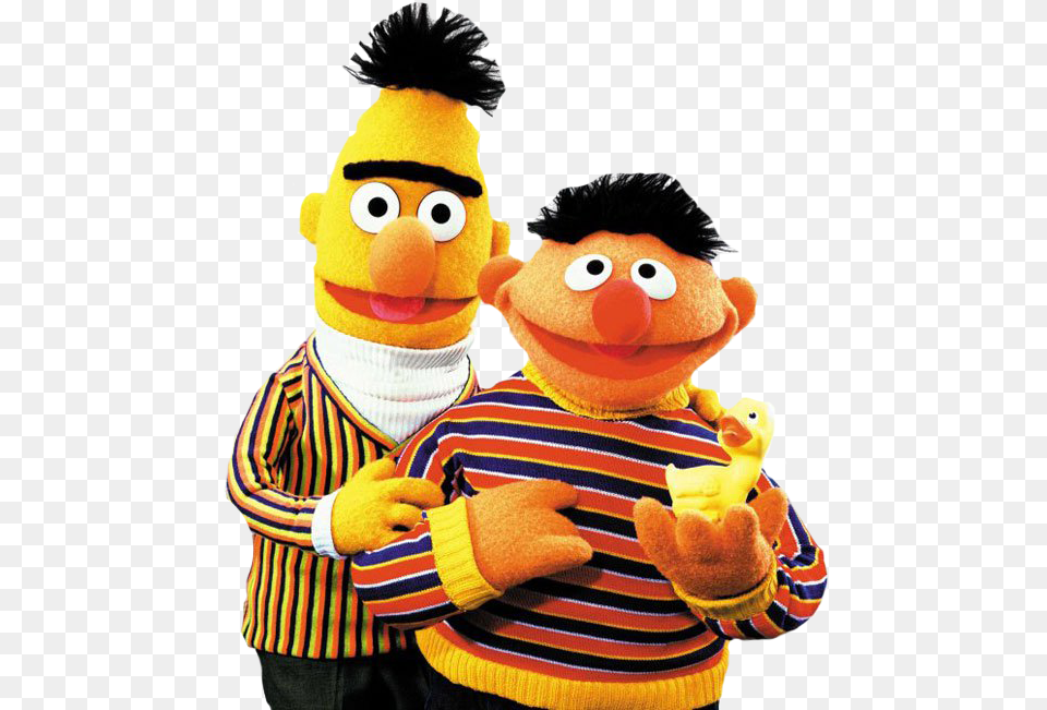 Bert And Ernie In Form Sesame Street Characters Ernie And Bert, Plush, Toy, Teddy Bear, Baby Png Image