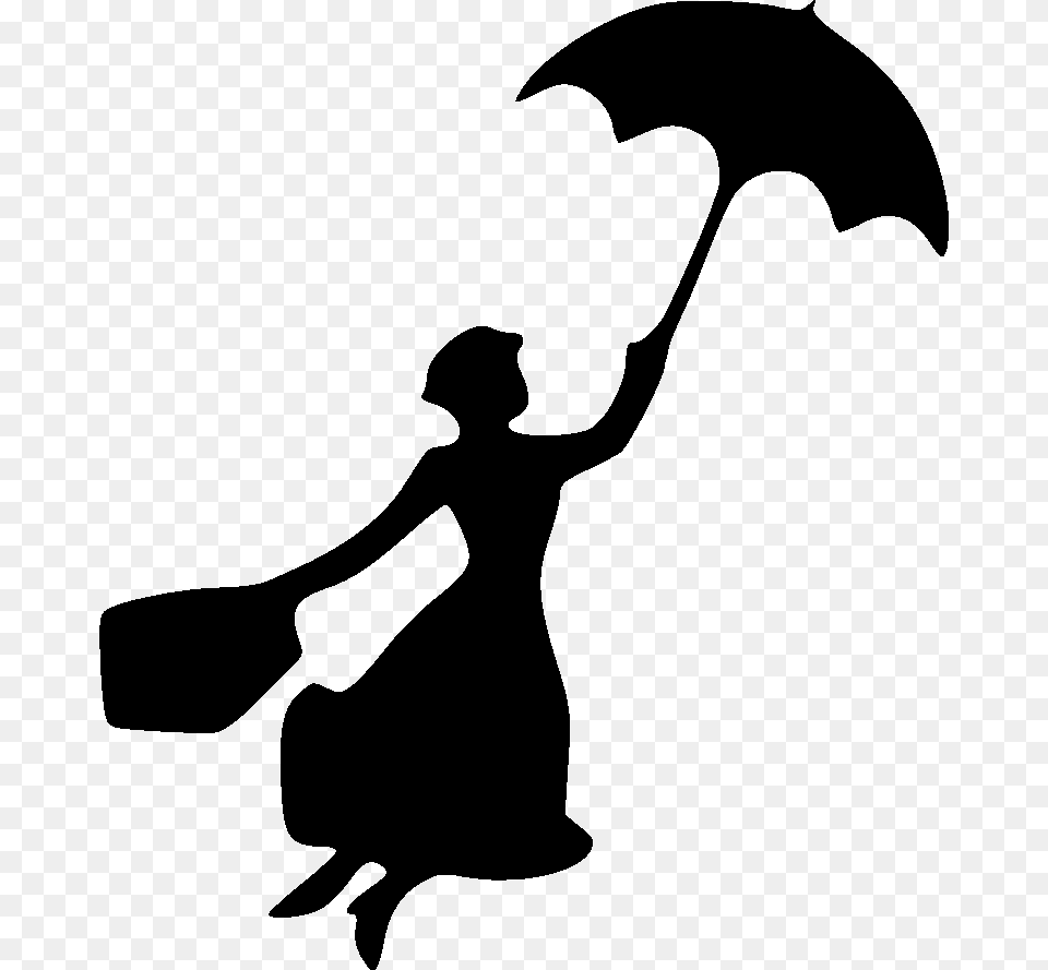 Bert Mary Poppins Silhouette Youtube Clip Art, Stencil, Adult, Female, Person Free Png Download