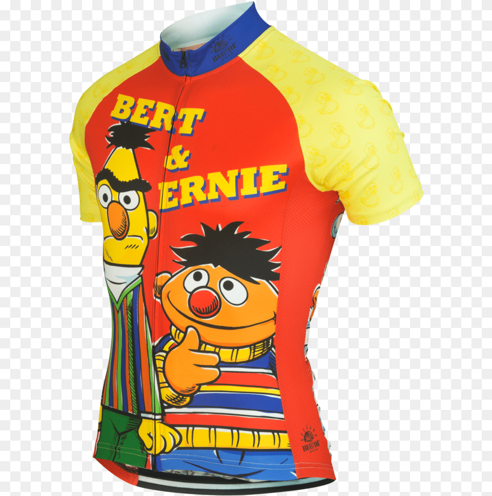 Bert Men S Sesame Street Cycling Jersey Cartoon, Clothing, Shirt, T-shirt, Adult Png Image