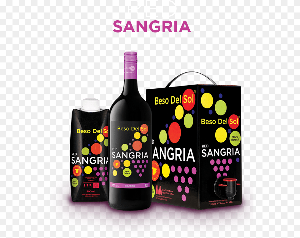 Beso Del Sol Sangria Beso Del Sol Red, Alcohol, Beverage, Liquor, Red Wine Free Png