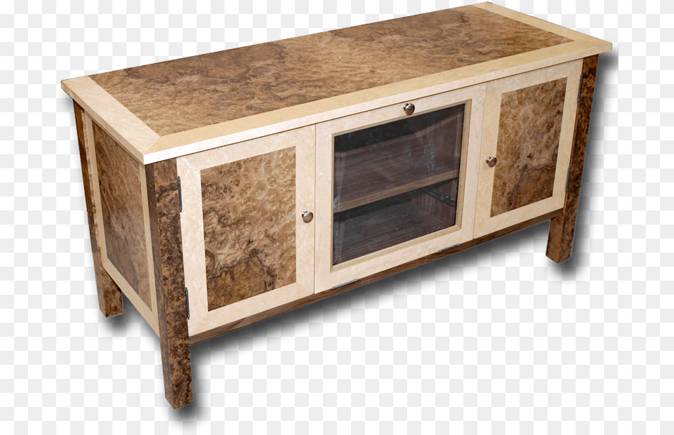 Bespoke Art Deco Burr Walnut Tv Stand Solid, Furniture, Sideboard, Coffee Table, Table Free Png