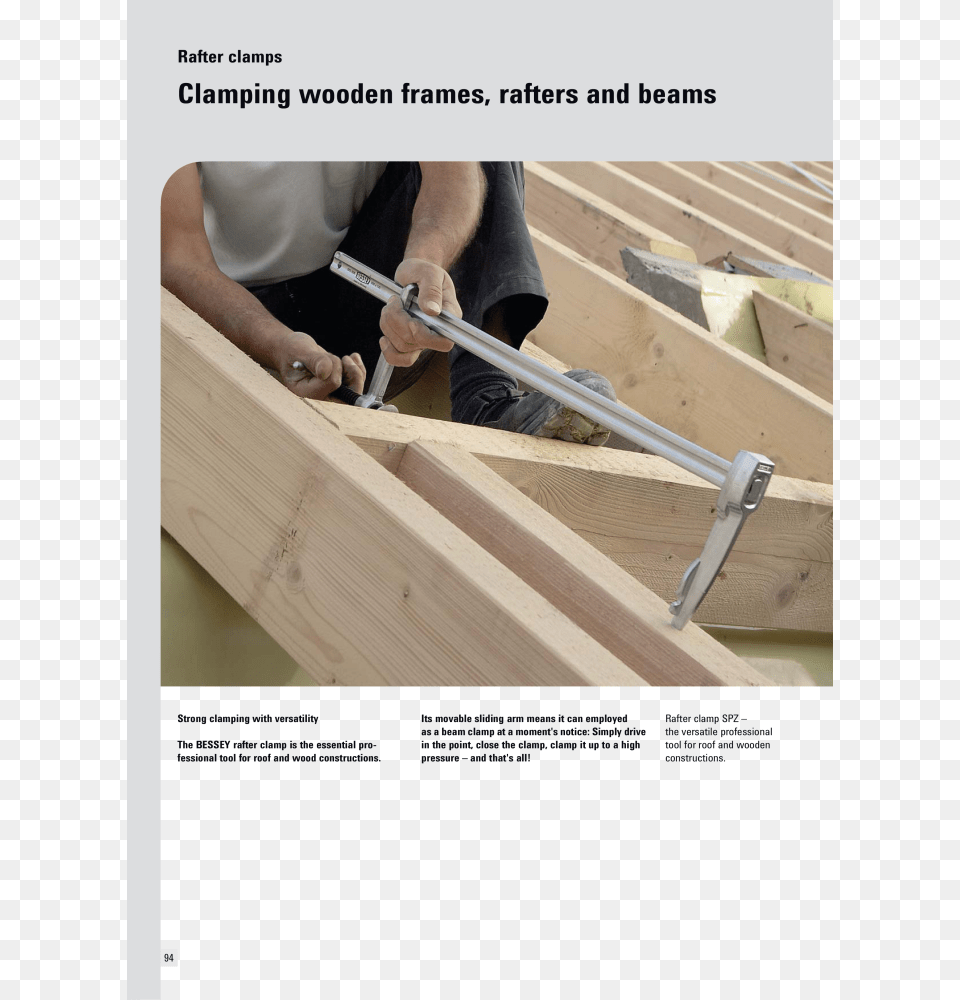Bessey Rafter Clamp Spz, Carpenter, Person, Wood, Architecture Free Transparent Png