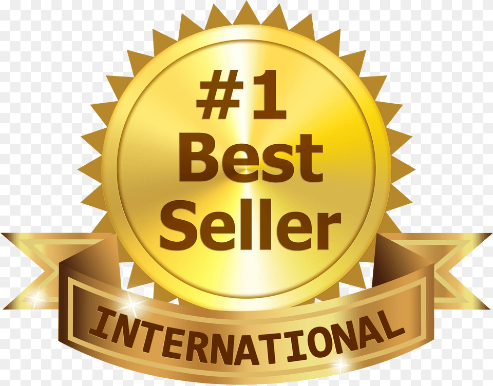 Best 1 International Best Seller Ribbon 1 Best Seller Badge, Gold, Logo, Symbol Free Transparent Png