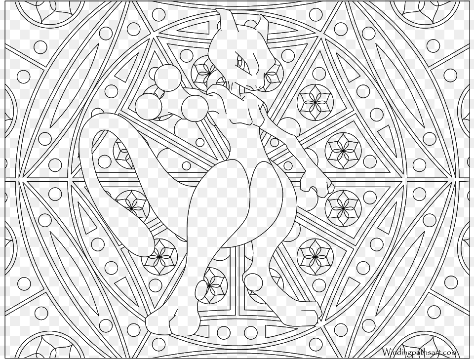 Best 15 Mewtwo Pokemon Card Coloring Pages Images Drawing, Gray Free Transparent Png