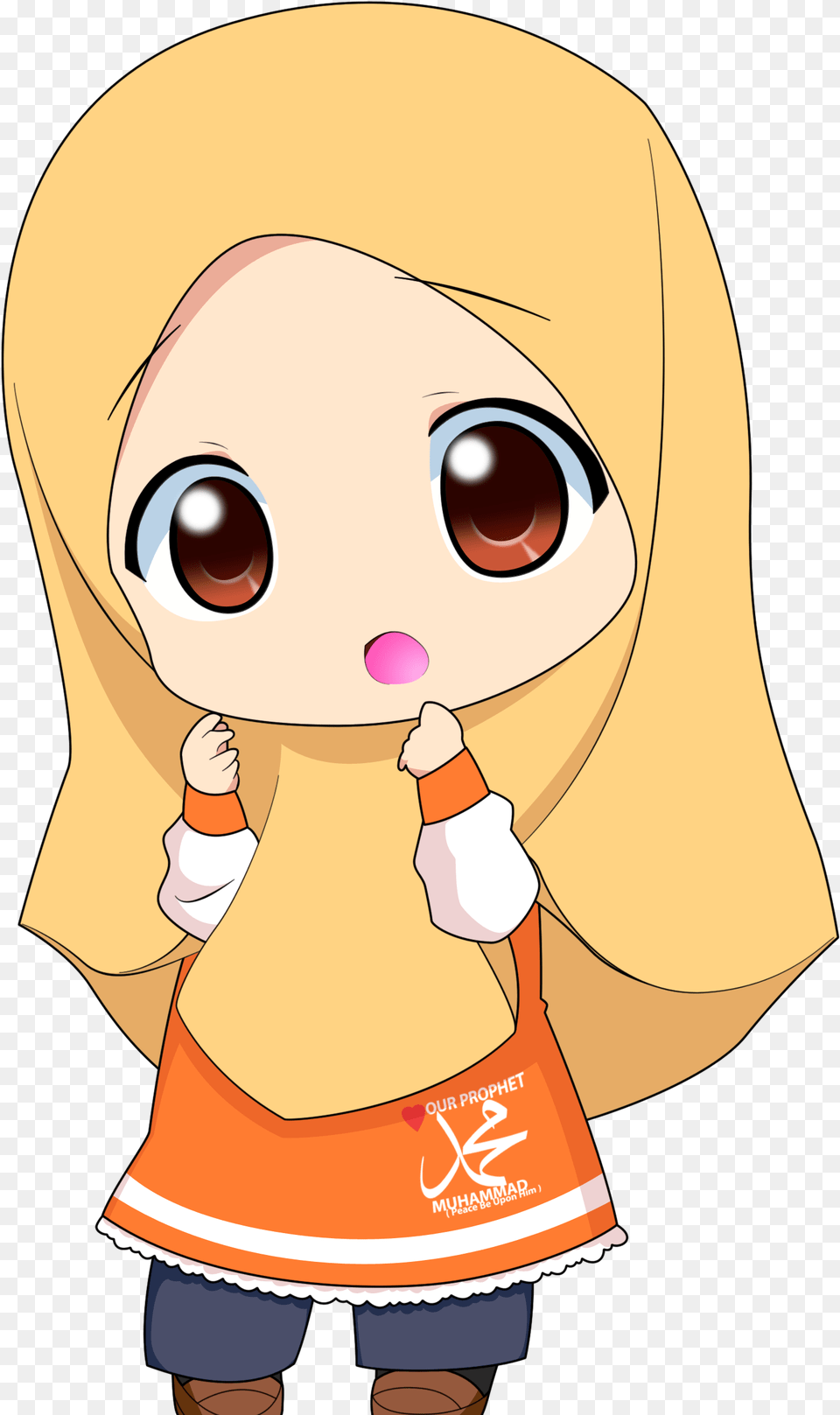 Best About Anime Muslim Anime Chibi Girl Hijab, Baby, Person, Clothing, Coat Free Png Download