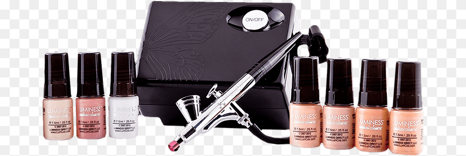 Best Airbrush Makeup Kit Top 10 Picks Luminess Air Basic Airbrush System With Cosmetic Kit, Cosmetics, Lipstick, Bottle, Perfume Free Png