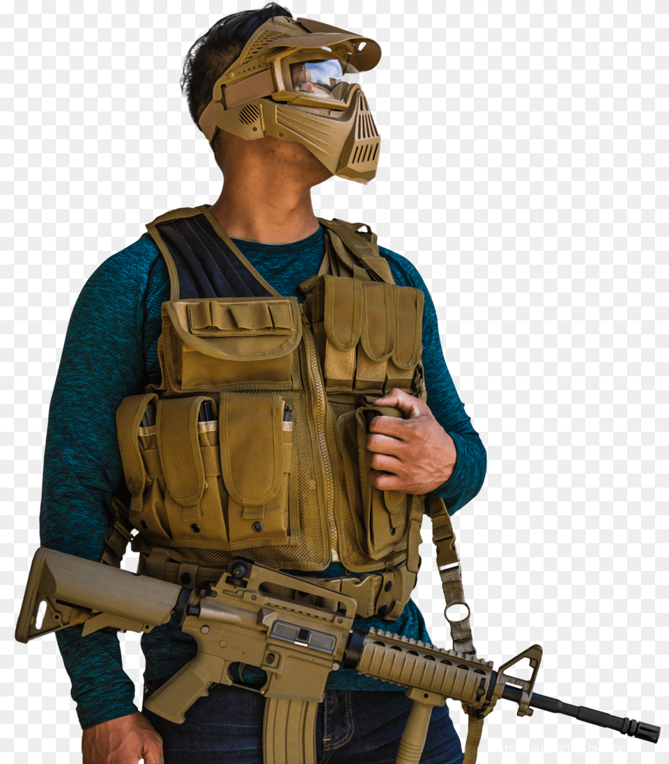 Best Airsoft Gun Starter Package Ranged Weapon, Clothing, Vest, Firearm, Person Free Png