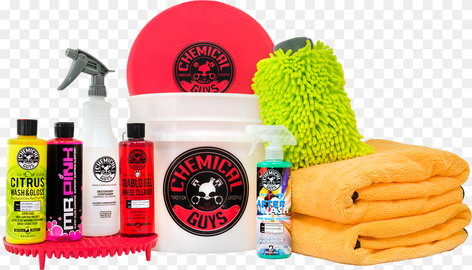 Best Car Wash Bucket Kit With Dirt Trap Chemical Guys, Cleaning, Person, Bottle Free Png