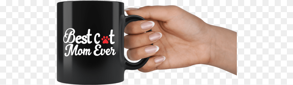 Best Cat Mom Ever With A Paw Print Coffee Mug Happy New Year Llama, Body Part, Finger, Hand, Person Png
