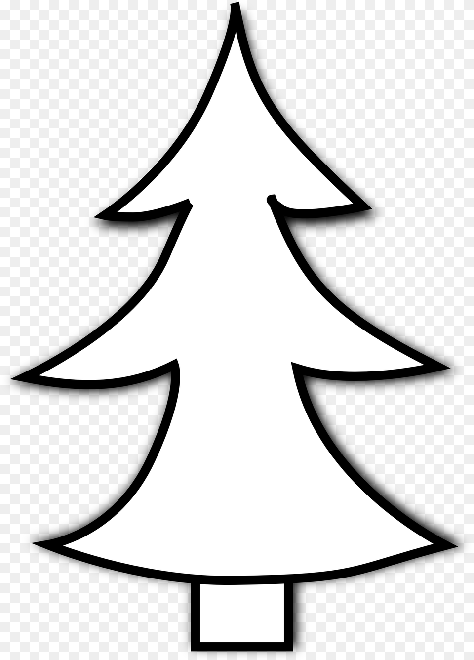 Best Christmas Tree Clipart Black And White Christmas Clip Art Black And White, Stencil, Silhouette, Animal, Fish Png Image
