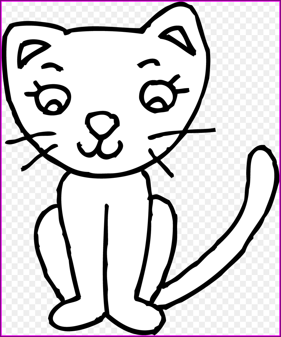 Best Clip Art Of A Cute Kid Cat Black And White Clip Art, Stencil, Sticker, Baby, Person Free Png Download