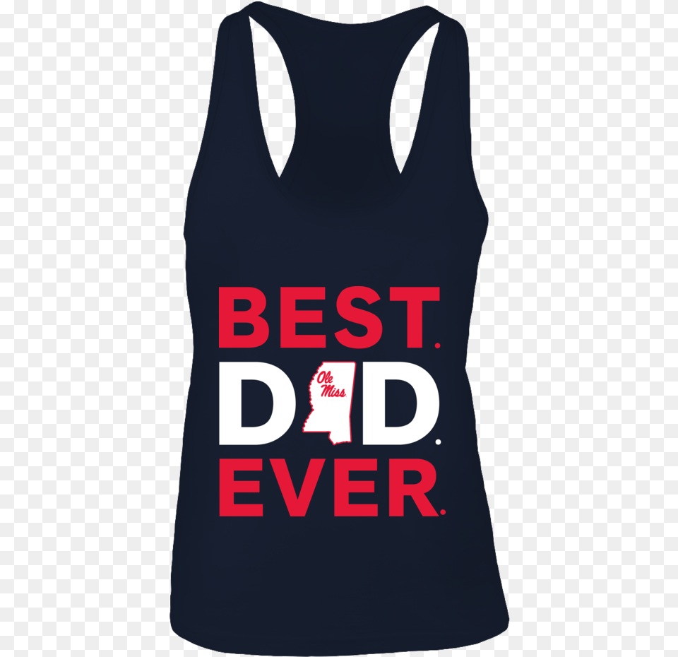 Best Dad Ever Ole Miss Rebels Shirt Active Tank, Clothing, Tank Top, Person Free Png