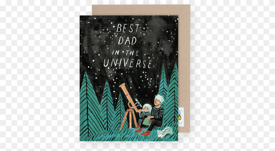 Best Dad In The Universe Greeting Card Poster, Book, Publication, Person, Blackboard Png Image