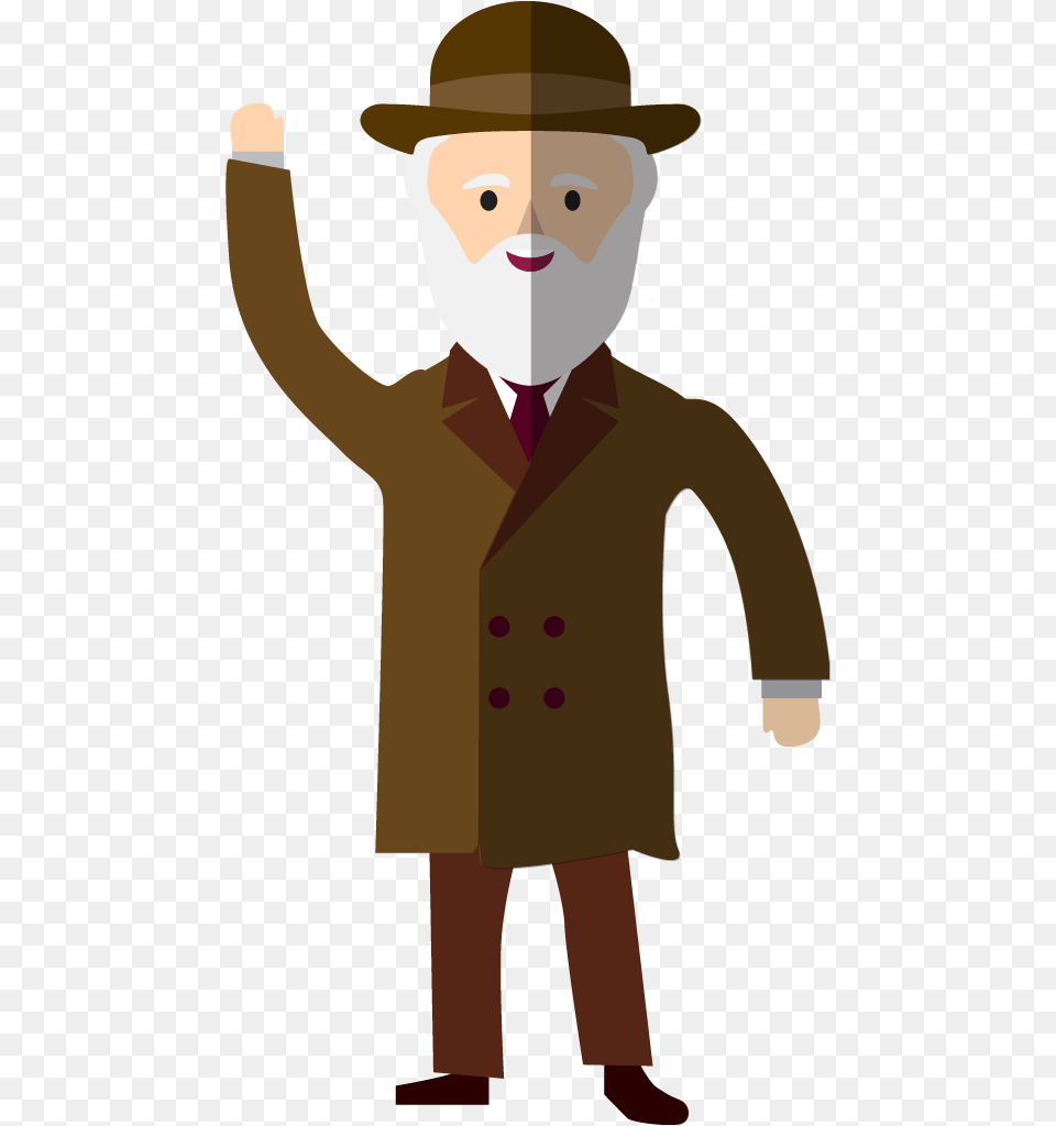 Best Evolution Posters Ready Easy Charles Darwin Cartoon, Clothing, Coat, Person, Overcoat Free Png Download
