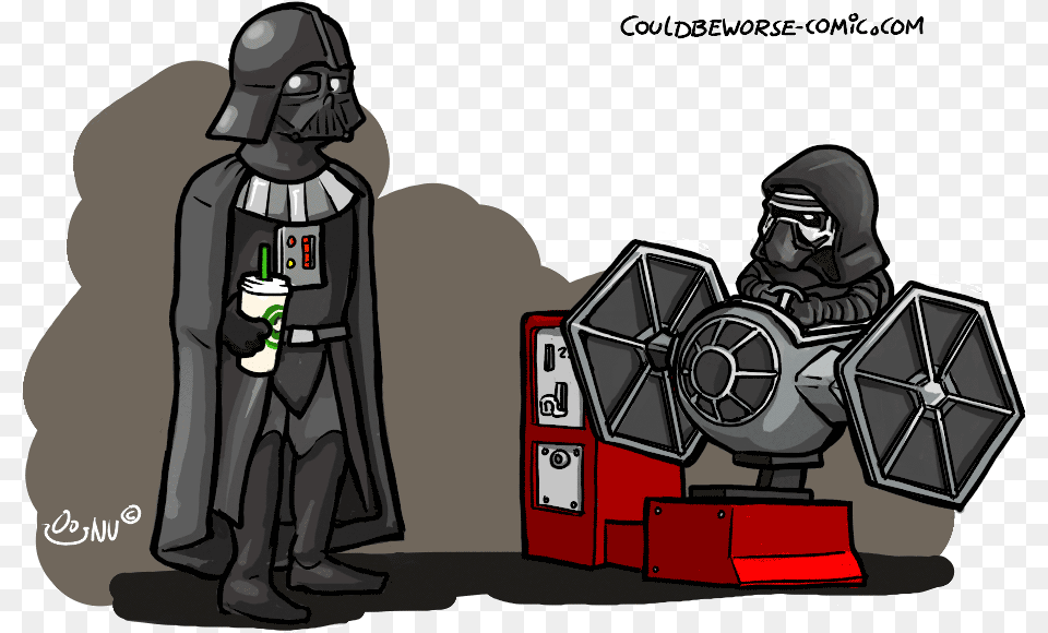 Best Film Ever Transparent Star Wars Darth Vader Kylo Ren Cartoon, Person, Armor, Machine, Wheel Free Png
