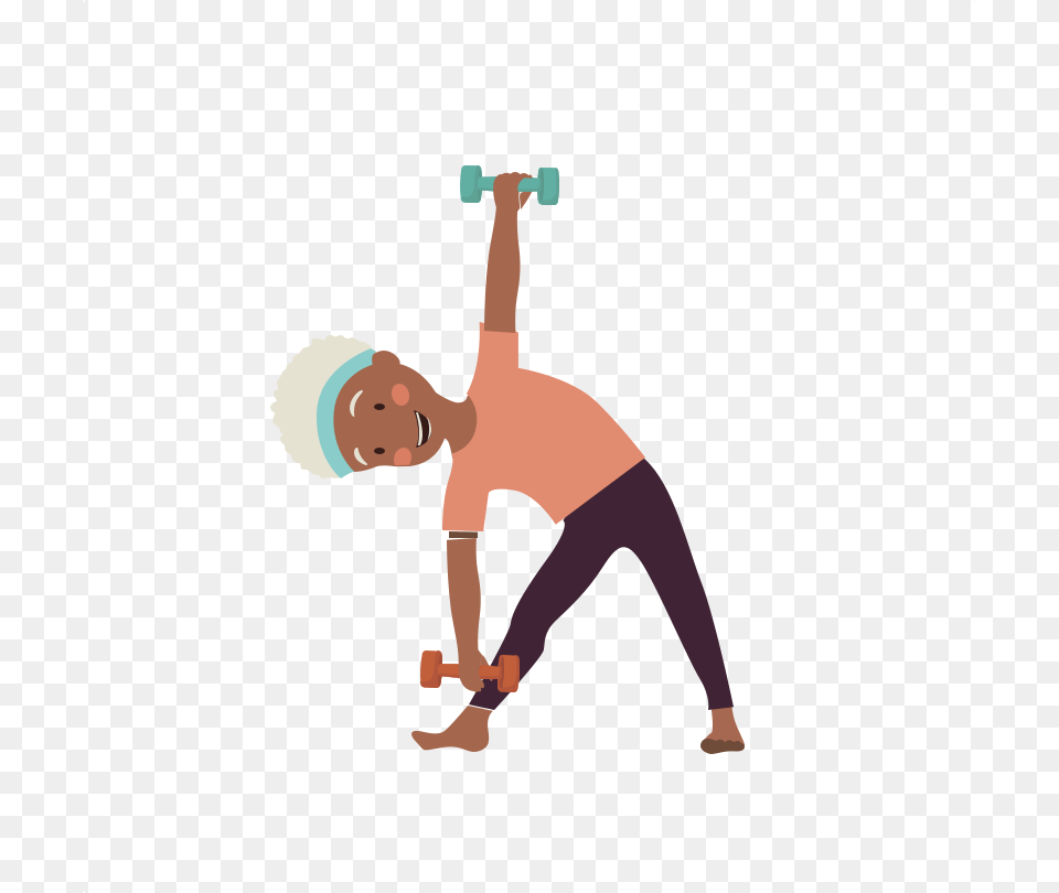 Best Fitness Gym For Seniors Of 2021 Dumbbell, Person, Sport, Triangle Yoga Pose, Working Out Free Png Download