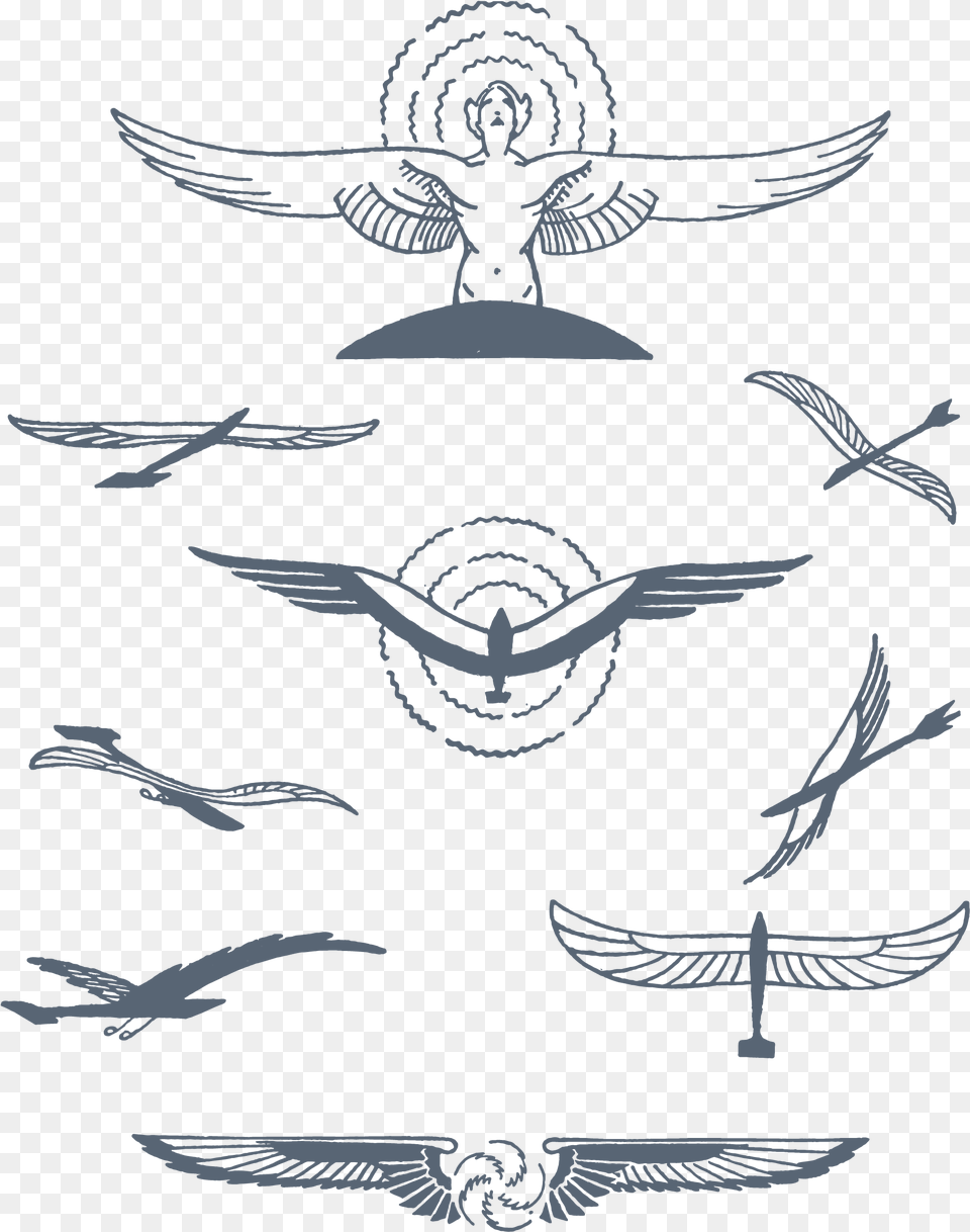 Best Free Art Nouveau Fonts Art Deco Wings Vector, Emblem, Symbol, Animal, Bird Png Image