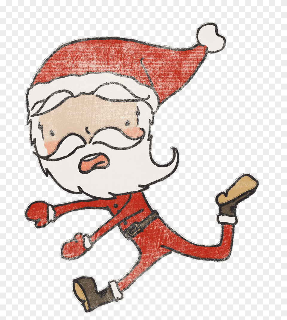 Best Santa Clip Art Santa Clipart Running Transparent, Baby, Person, Face, Head Free Png