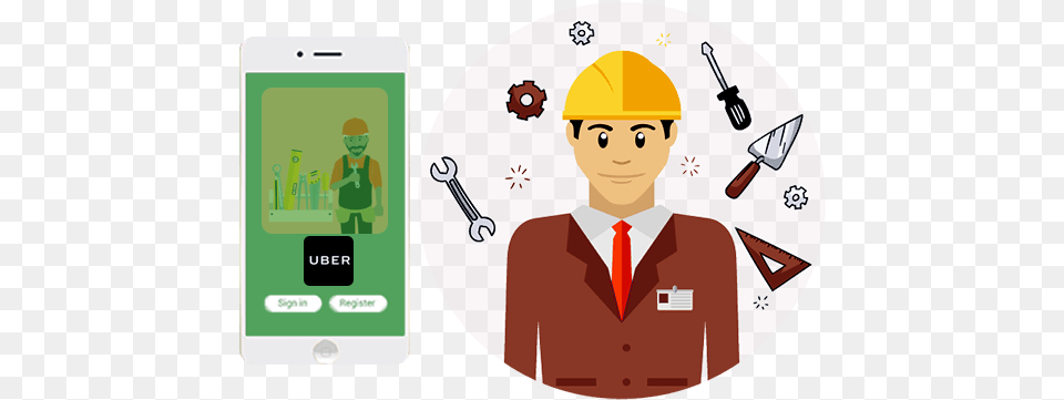 Best Handyman App Handyman App Like Uber Ais Technolabs Illustration, Adult, Male, Man, Person Png Image