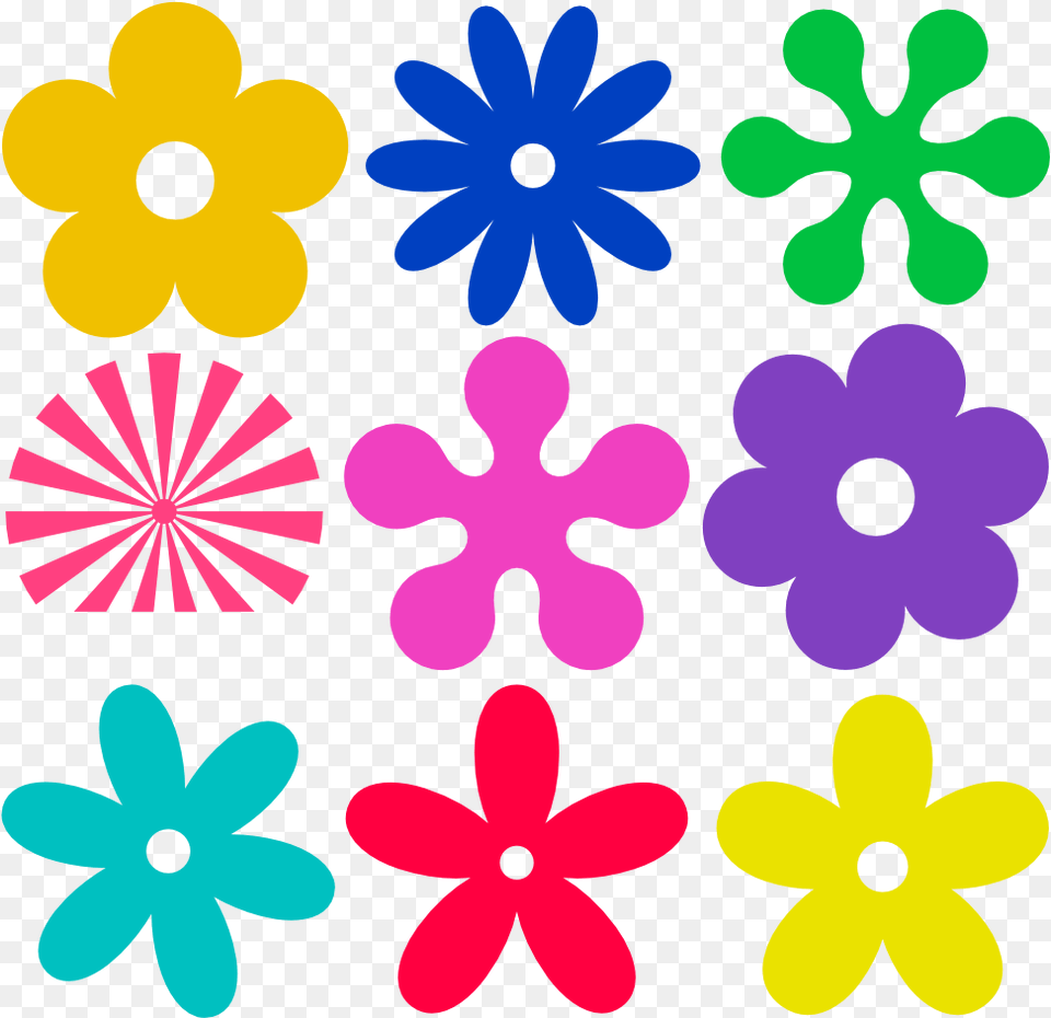 Best Hibiscus Flower Clipart Retro Flowers Clipart, Daisy, Plant, Pattern, Machine Free Transparent Png