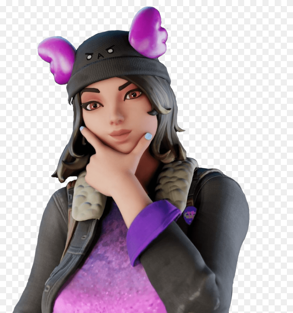 Best Images Skye Fortnite Love And Meowscles Figurine, Glove, Clothing, Person, Head Png Image