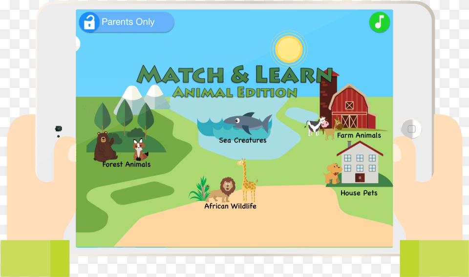 Best Kids Match U0026 Learn Game Farms Animals More Scholarific Screenshot, Text, Animal, Wildlife, Mammal Png Image