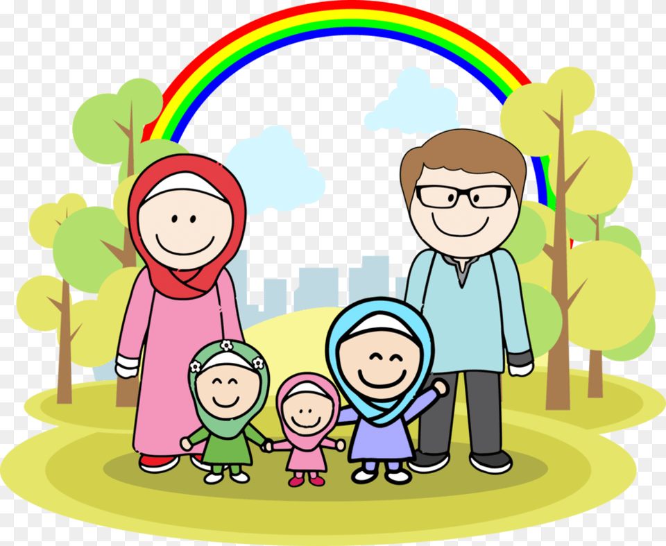 Best Muslim Muslim Family Cartoon, Person, People, Baby, Face Png Image