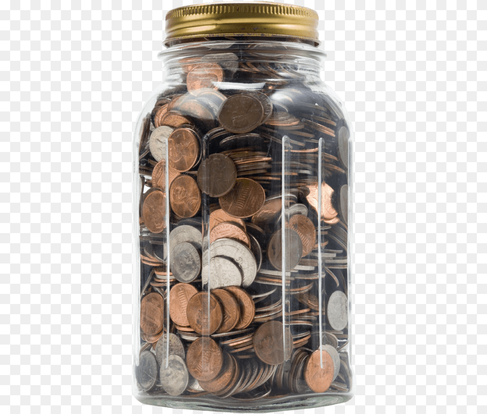 Best Packed In A Jar Of Coins Coins In Jar, Coin, Money Png