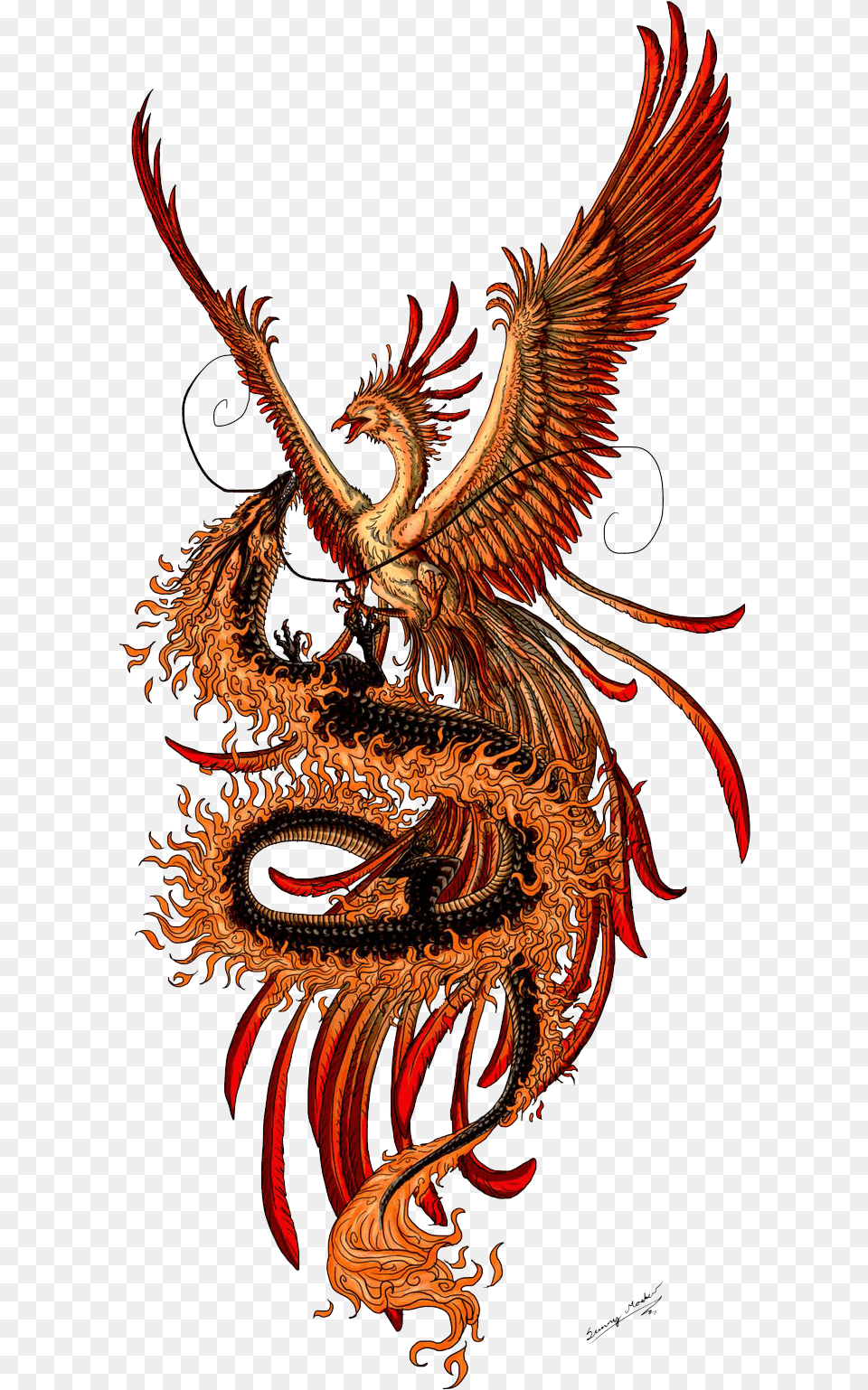 Best Phoenix Tattoos Images Dragon Phoenix, Animal, Dinosaur, Reptile, Pattern Free Transparent Png