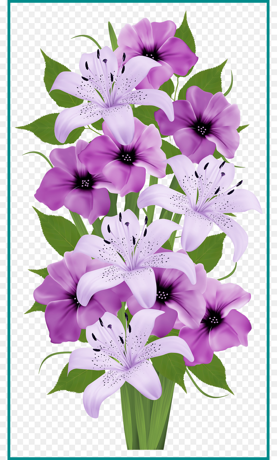 Best Purple Lilies Bouquet Clip Art Everyday Bouquet Purple Vector, Flower, Geranium, Plant, Anther Free Png Download