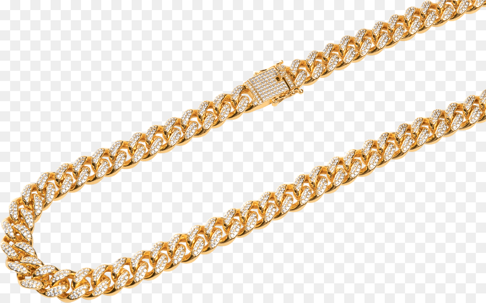 Best Seller 12mm Iced Out Cuban Link Necklace By Mr Drip Gold Chain, Accessories, Jewelry, Bracelet Free Png