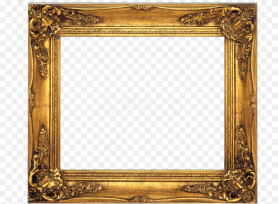 Best Stock Photos Classical Horizontal Transparent Gold Picture Frame Square, Blackboard Free Png Download