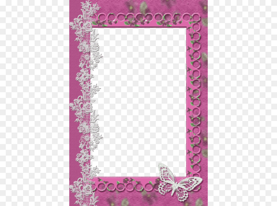 Best Stock Photos Pink Transparent Frame With Love Butterfly Frame, Home Decor, Lace Free Png Download