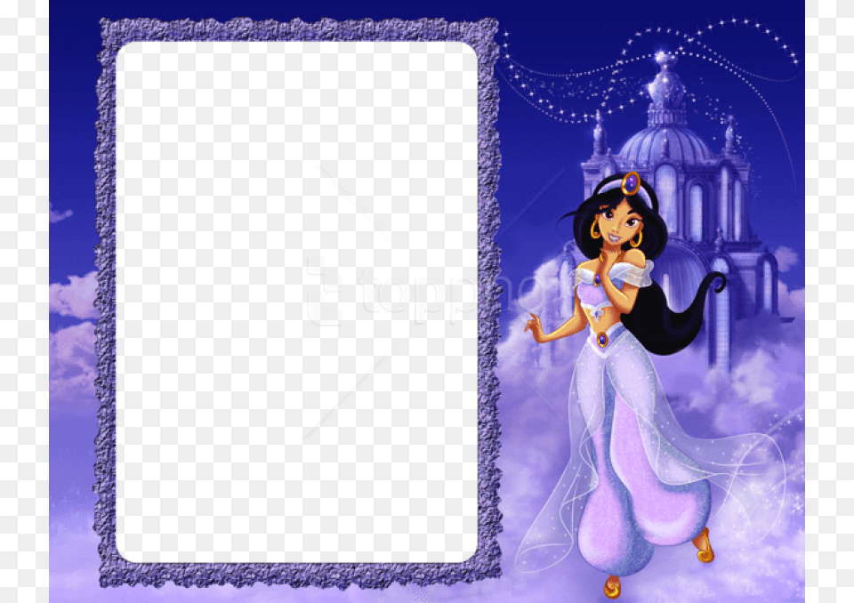 Best Stock Photos Princess Jasmine In Clouds Princess Jasmine Photo Frame, Book, Publication, Adult, Bride Free Png