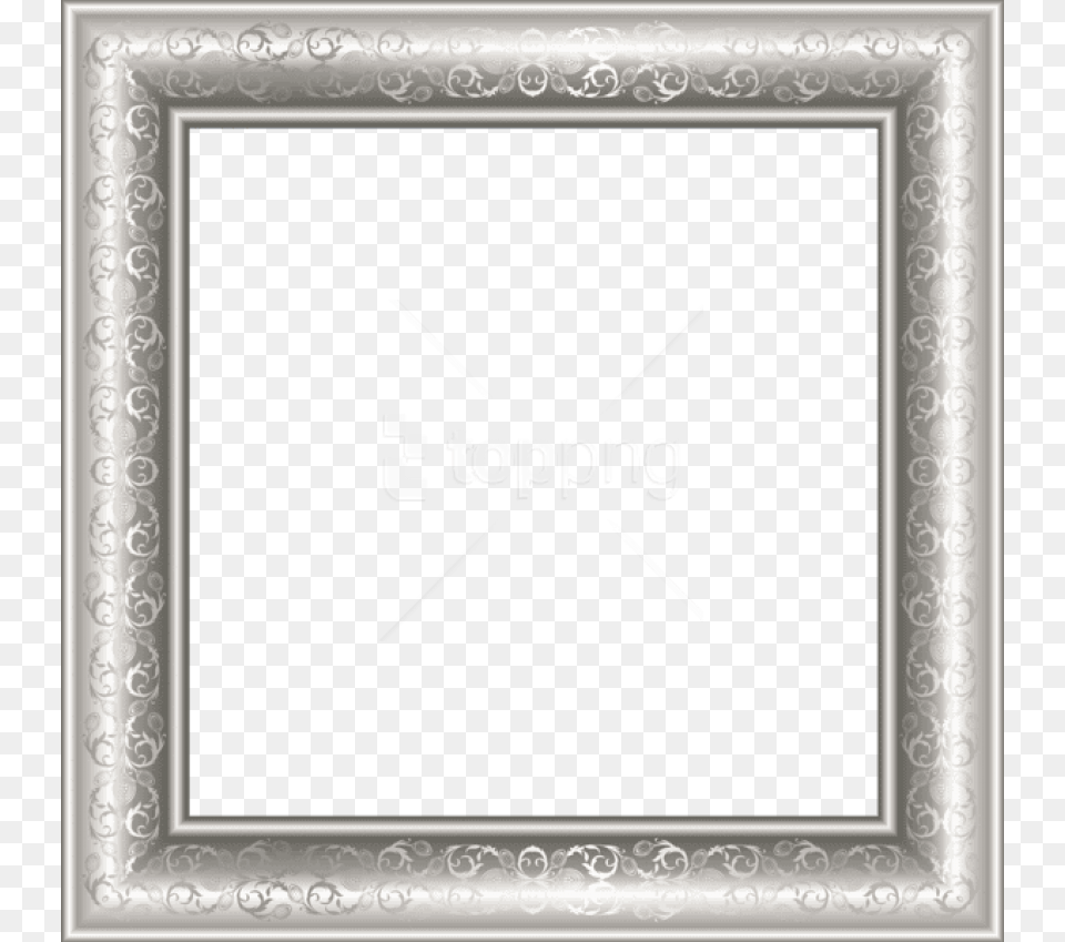 Best Stock Photos Silver Transparenframe With Embroidery Png