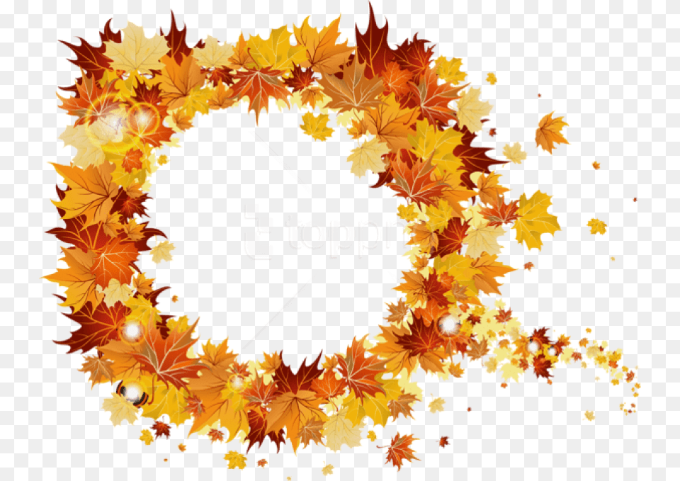 Best Stock Photos Transparent Fall Round Vector Autumn Leaves Wreath, Leaf, Plant, Tree Free Png Download