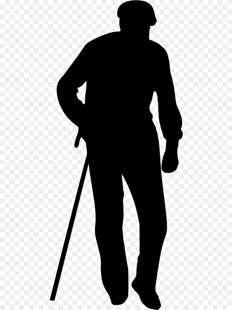 Best Walking Cane For Balance Old People Silhouette, Gray Free Png Download