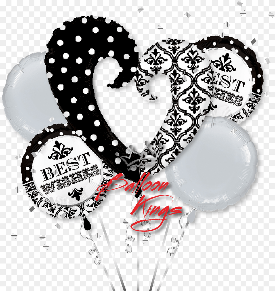 Best Wishes Open Heart Bouquet Coeur Noir Blanc, Balloon, Plate Free Png Download