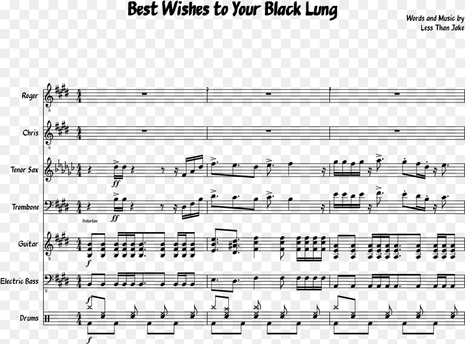 Best Wishes To Your Black Lung Sheet Music Composed Made Alive Guitar Song, Gray Png