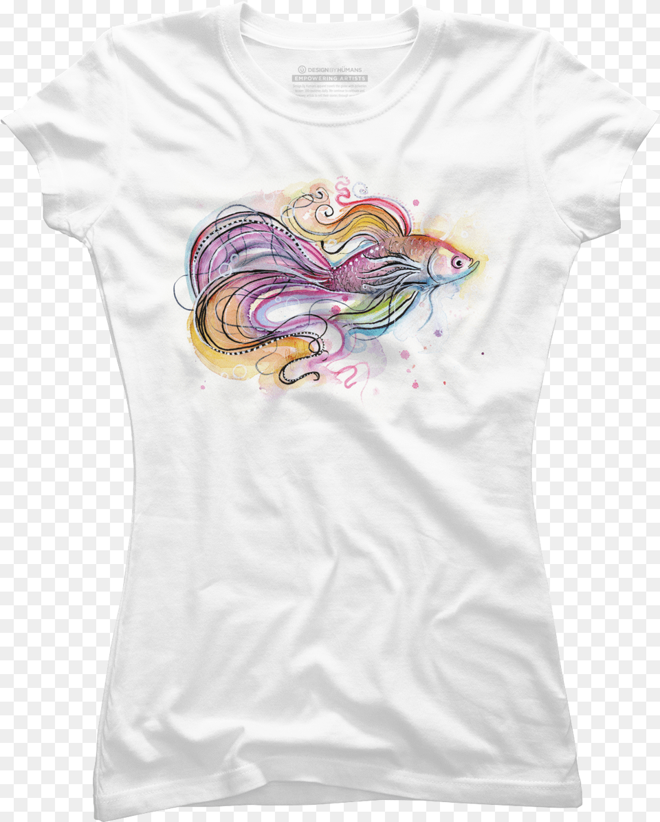Betta Fish Juniors T Shirt Betta Fish Watercolor, Clothing, T-shirt, Animal, Sea Life Png