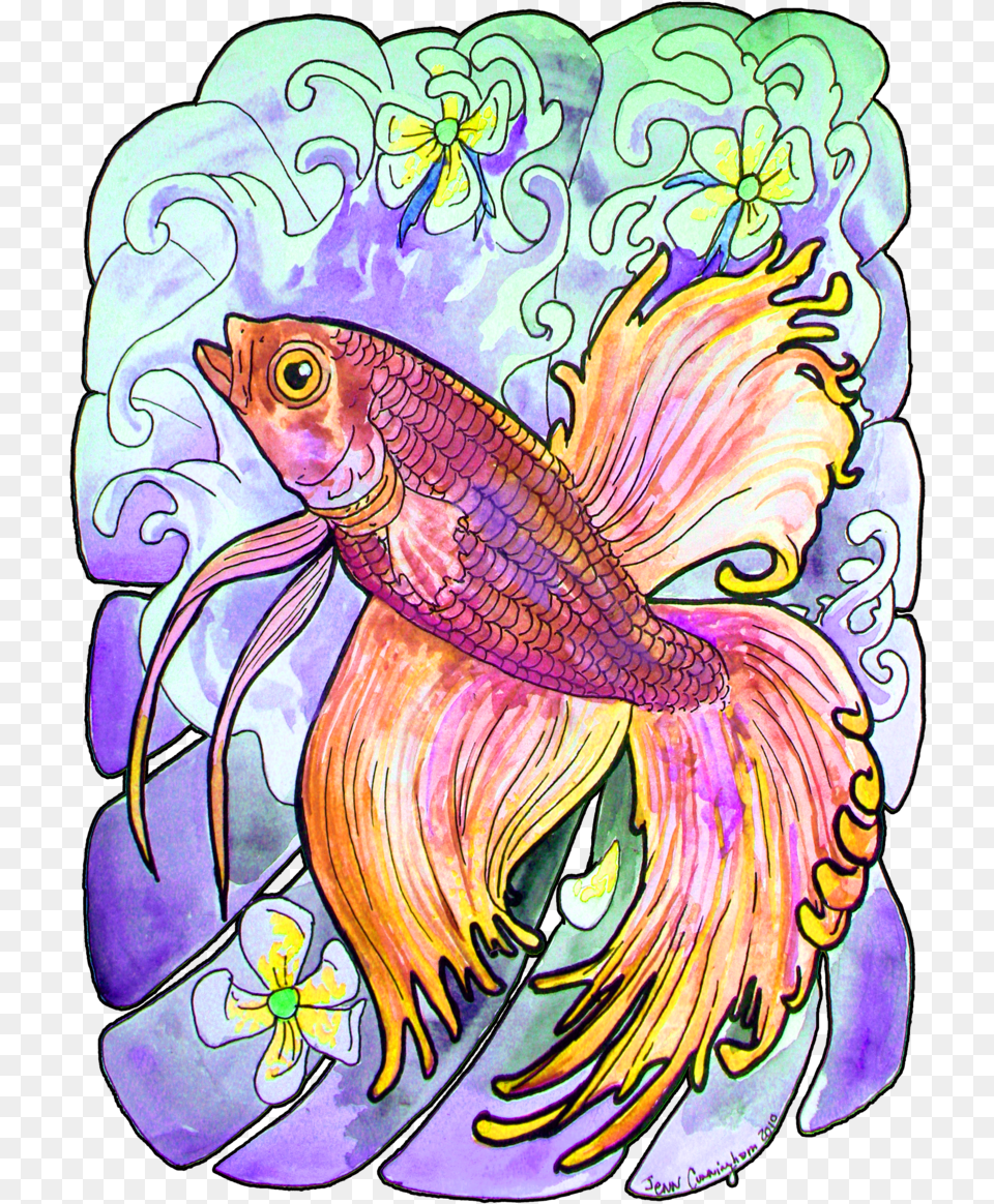 Betta Fish Tweeked By Jupiterjenny D347k11 Betta Fish Tattoo, Animal, Art, Sea Life, Adult Png