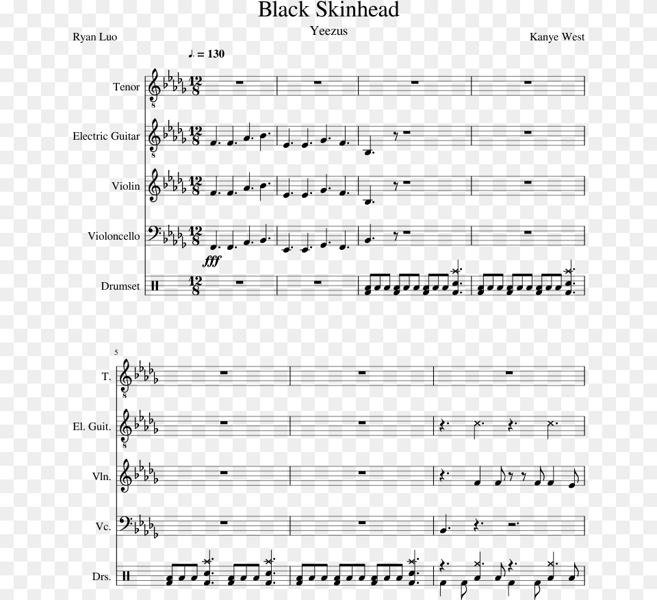 Better Khalid Violin Sheet Music, Gray Png